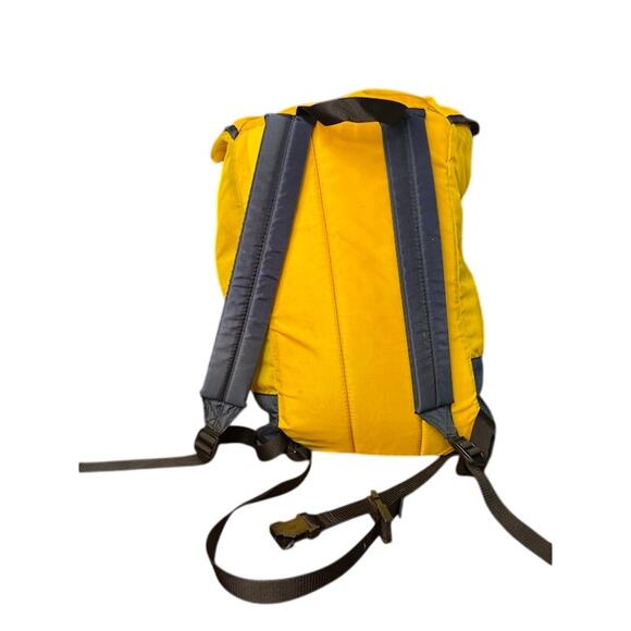 Vintage LL Bean Continental Backpack Rucksack Yellow Blue 90s Hiking - Picture 4 of 16